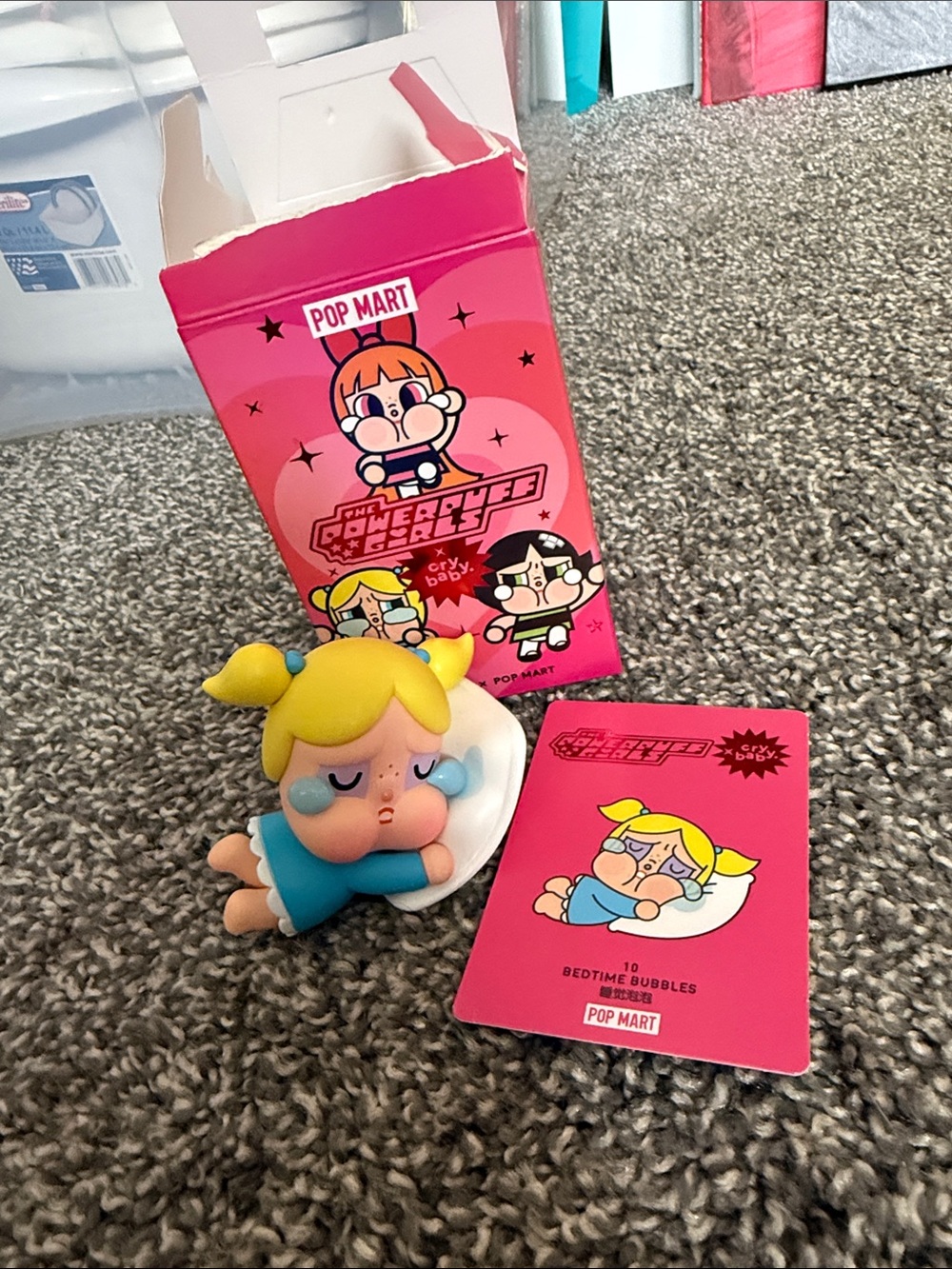 CRY BABY X THE POWERPUFF GIRLS✨POP MART✨ BEDTIME BUBBLES Figure (OPENED BOX)